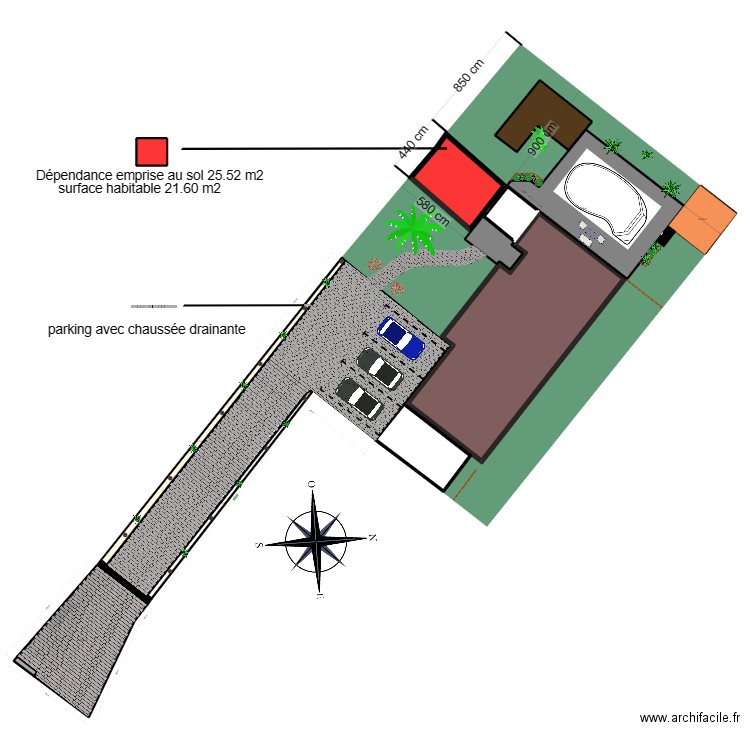 maison. Plan de 13 pièces et 364 m2