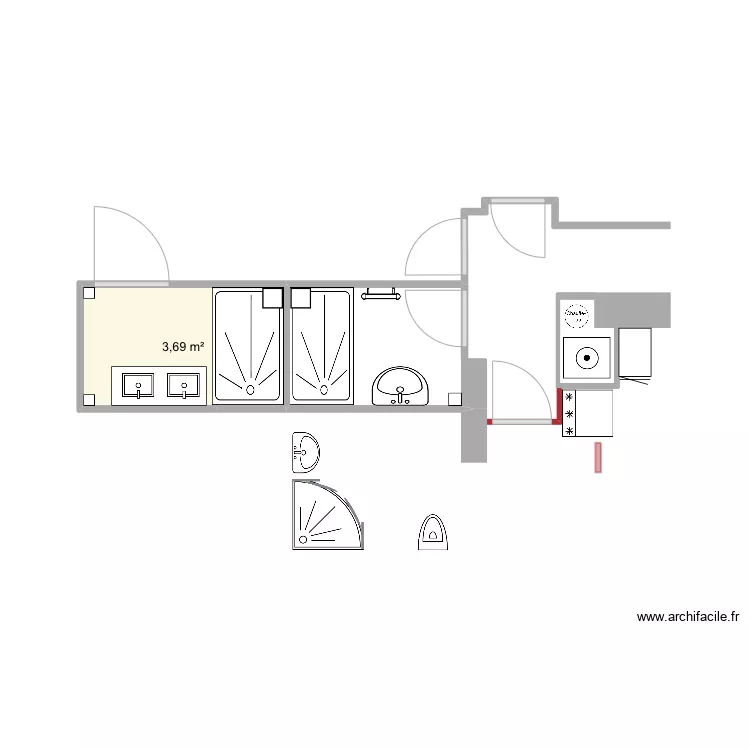 Salle de bainB7. Plan de 