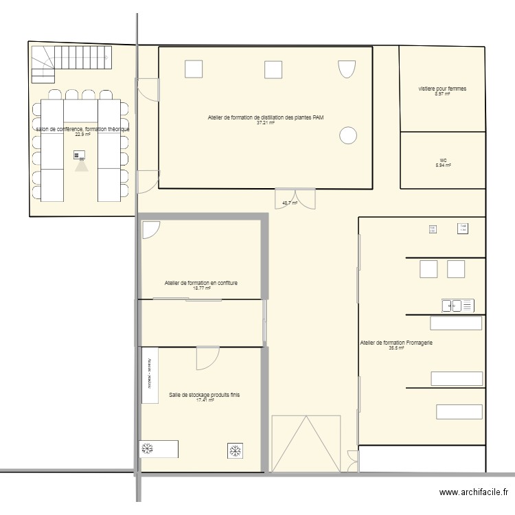 plan aménagement Atelier de Formation . Plan de 0 pièce et 0 m2