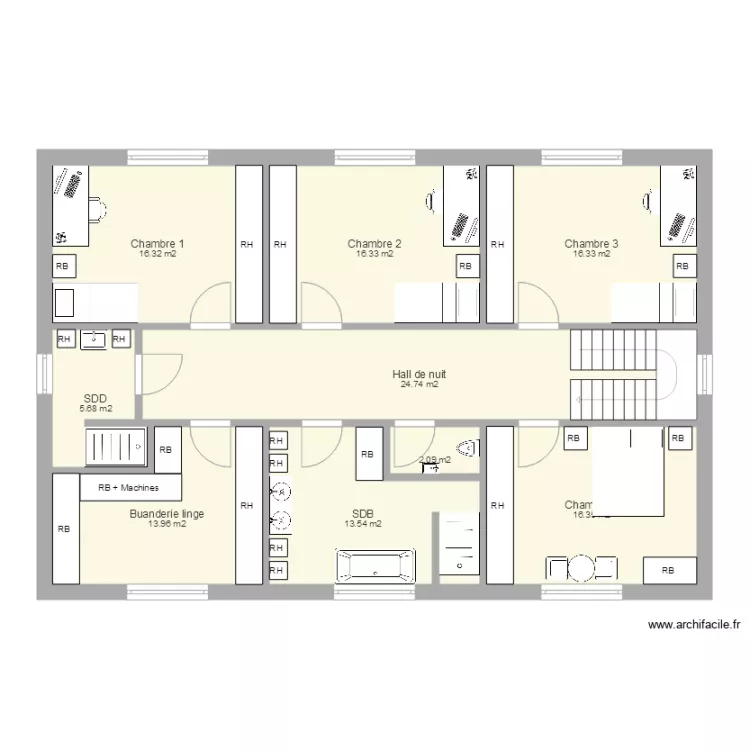 Maison Etage 14. Plan de 