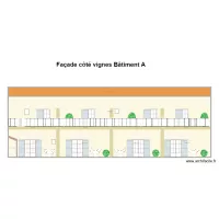 Fa&ccedil;ade cot&eacute; vignes B&acirc;timent A et Terrasse &eacute;tage
