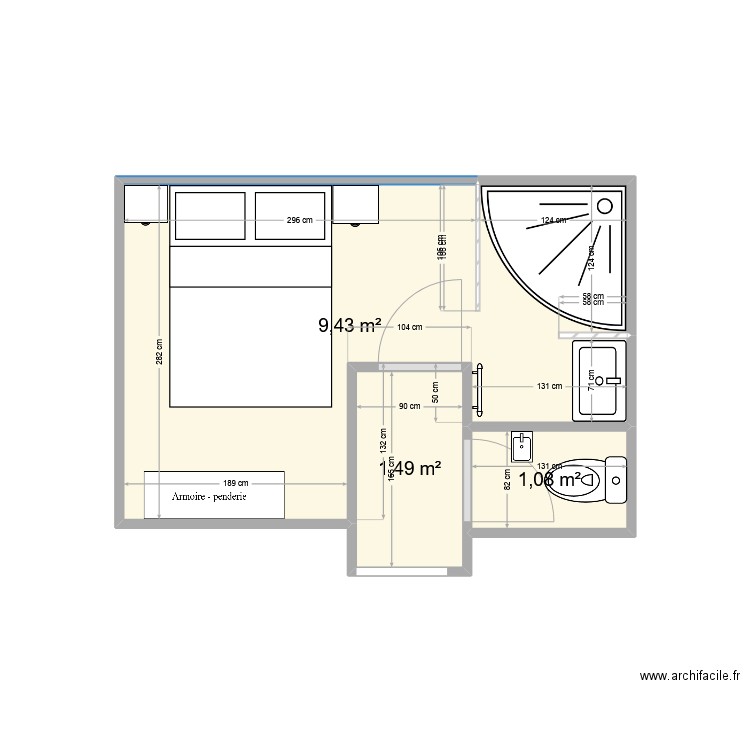  PIRESSE. Plan de 3 pièces et 12 m2