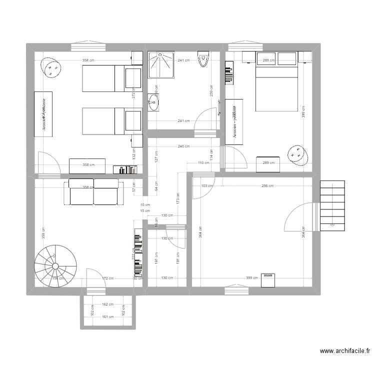 projet St Brev 228 AVE MINDIN REZ DE CHAUSSEE. Plan de 7 pièces et 69 m2