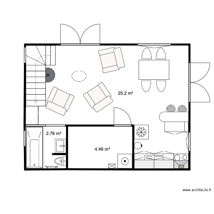 RDC Chalet 33 m2 Test 4. Plan de 0 pièce et 0 m2