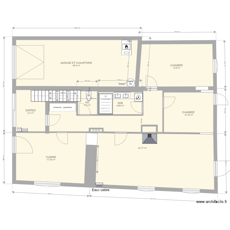 PROJET RDC . Plan de 0 pièce et 0 m2