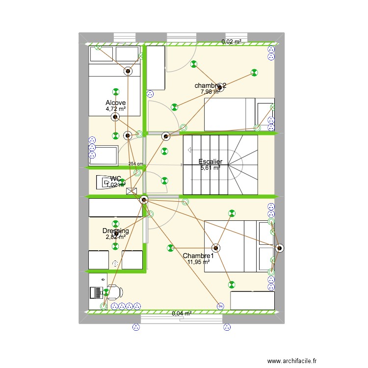 chalet haut kevin. Plan de 8 pièces et 34 m2