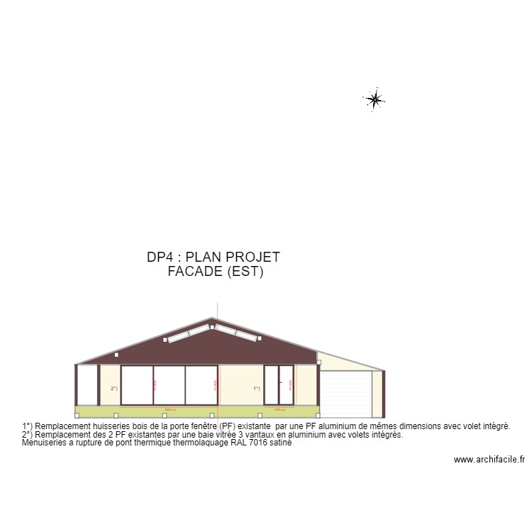 DP4 projet façade. Plan de 5 pièces et 41 m2