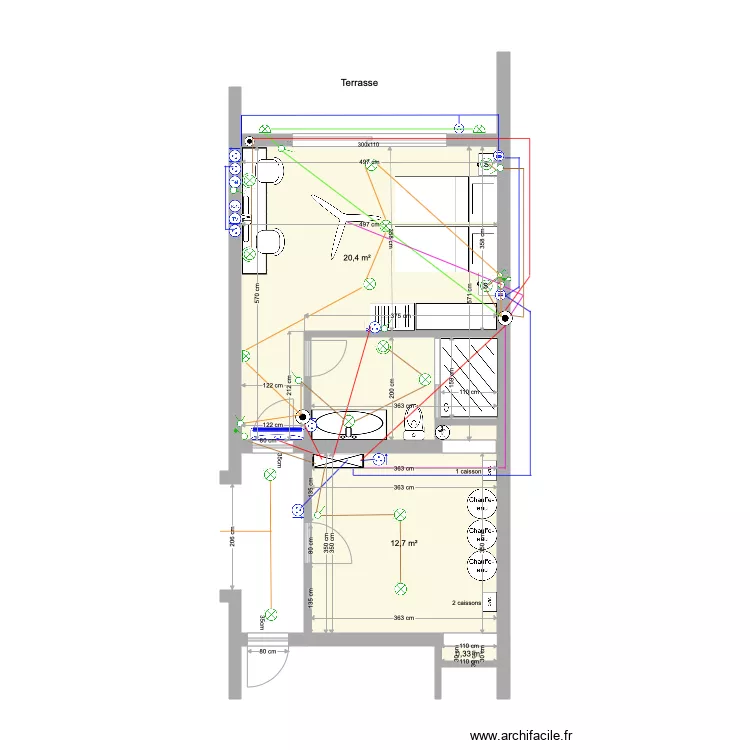 Chambre G arri&egrave;re 1er Etage &eacute;lec du 22 02 20. Plan de 