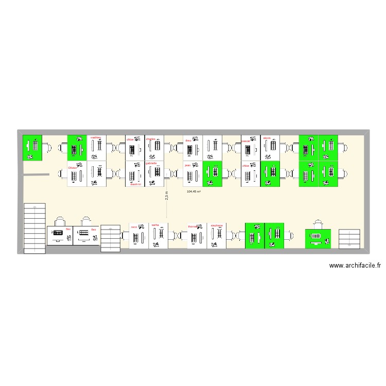 BureauDev3. Plan de 1 pièce et 104 m2