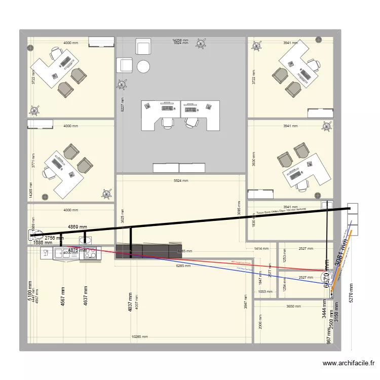 BUREAUX COURLAOUX 3 3 4. Plan de 13 Pièces et 395 m² BUREAUX COURLAOUX 3 3 4. Plan de 13 Pièces et 395 m²