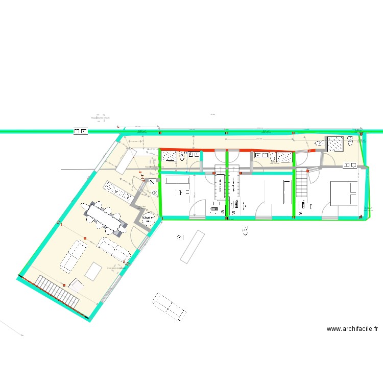 DEF. Plan de 17 pièces et 107 m2