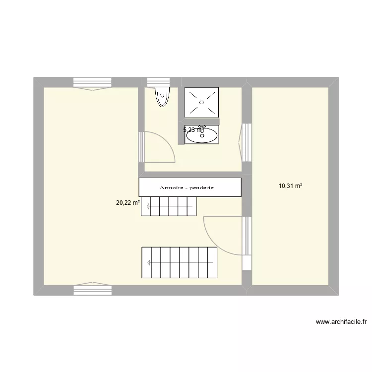 Chalet Lehti &eacute;tage. Plan de 3  et 36 m²