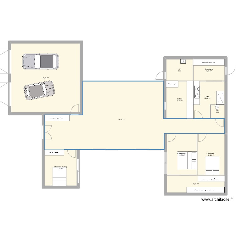 Cathy. Plan de 11 pièces et 211 m2