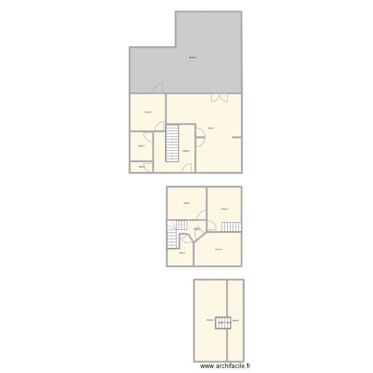 Thaon. Plan de 17 pièces et 195 m2