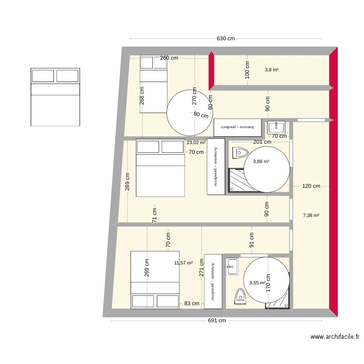 PLAN CHAMBRES JOFFRE 1ER PMR. Plan de 0 pièce et 0 m2