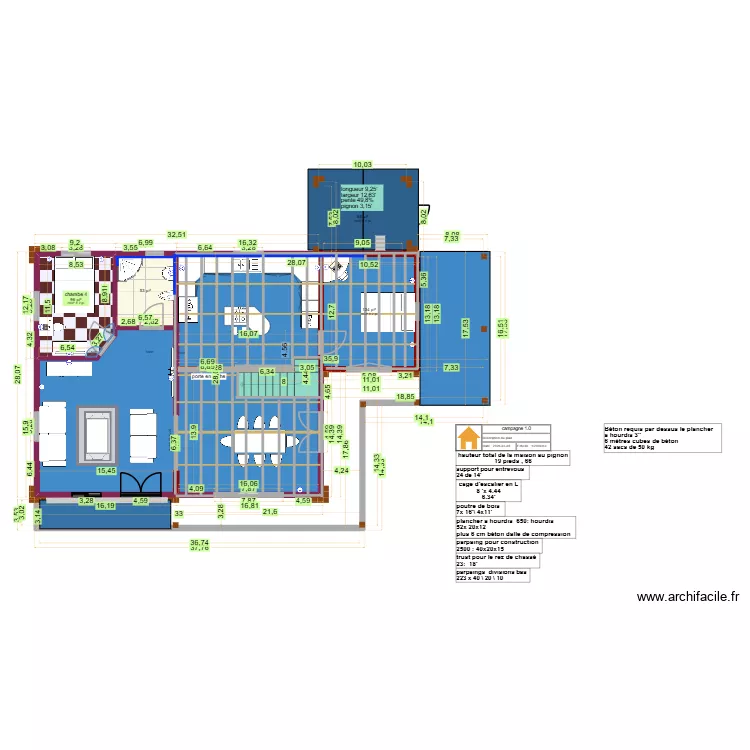campagne 1.0. Plan de 11 pièces et 243 m²