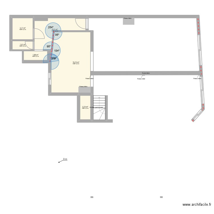 RESTO resto salle. Plan de 6 pièces et 37 m2