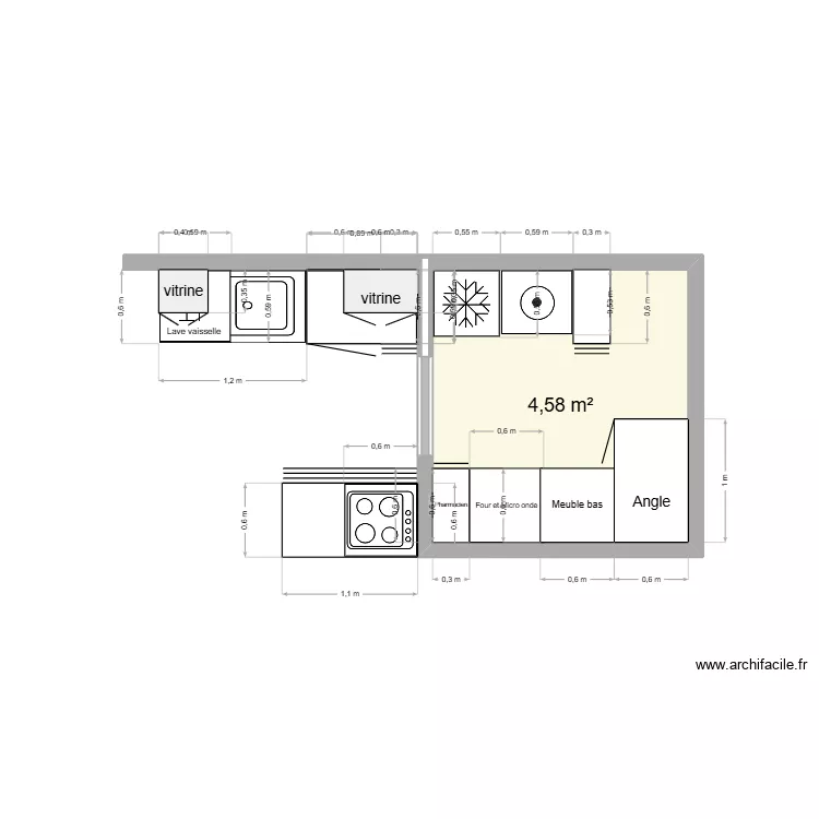 cuisine montauroux. Plan de 1 pièce et 5 m² cuisine montauroux. Plan de 1 pièce et 5 m²