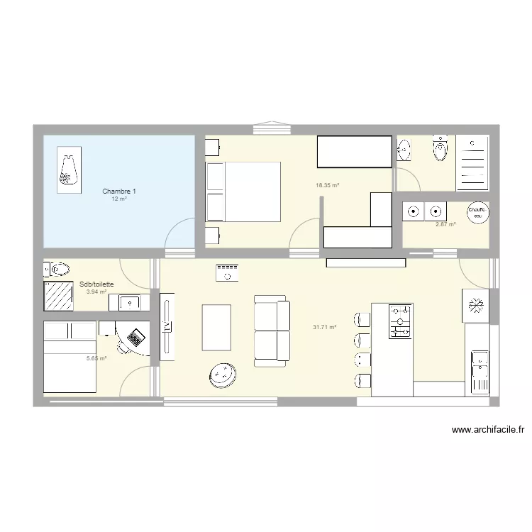 Maison 3 Container. Plan de 
