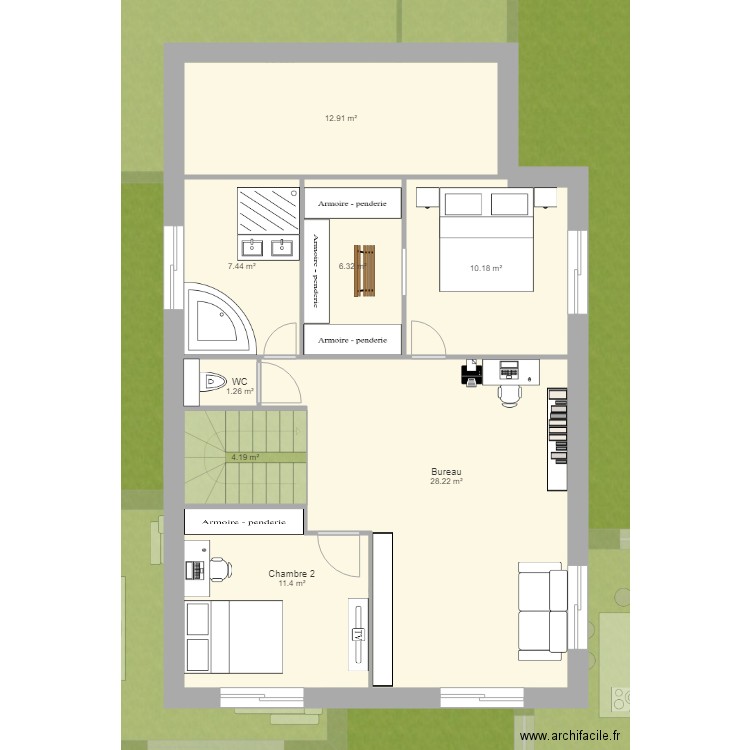 Etage Maison Marilyne Grenier. Plan de 0 pièce et 0 m2