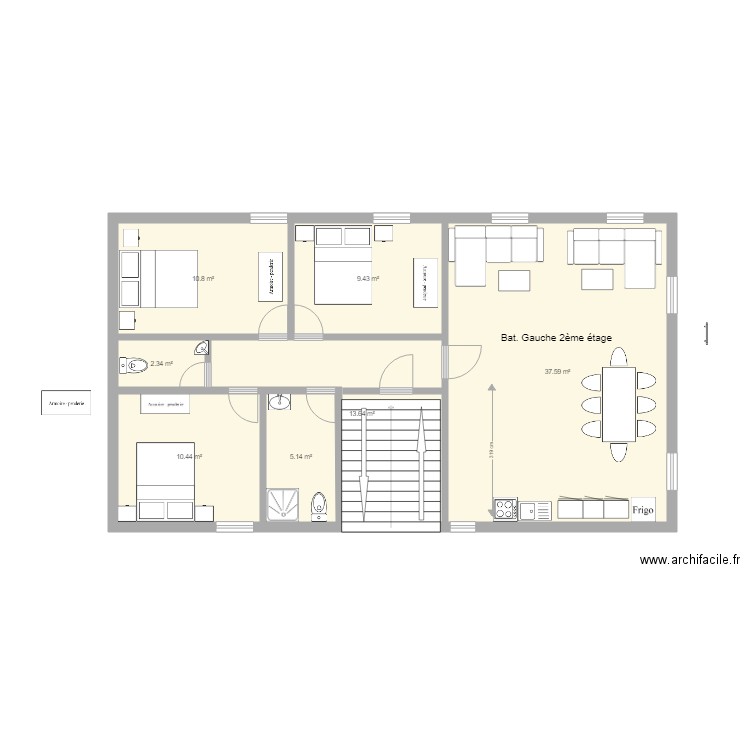 2ème Etage Bat   B 3 chambres 2018Novembre. Plan de 0 pièce et 0 m2