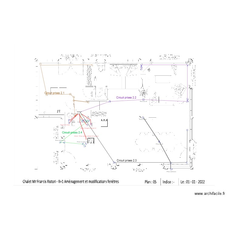 R+1 électricité prises. Plan de 0 pièce et 0 m2