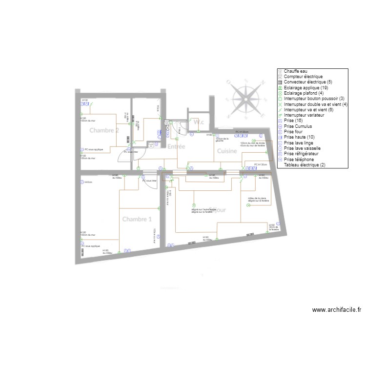 Plan elec Parizius Barral V1. Plan de 0 pièce et 0 m2