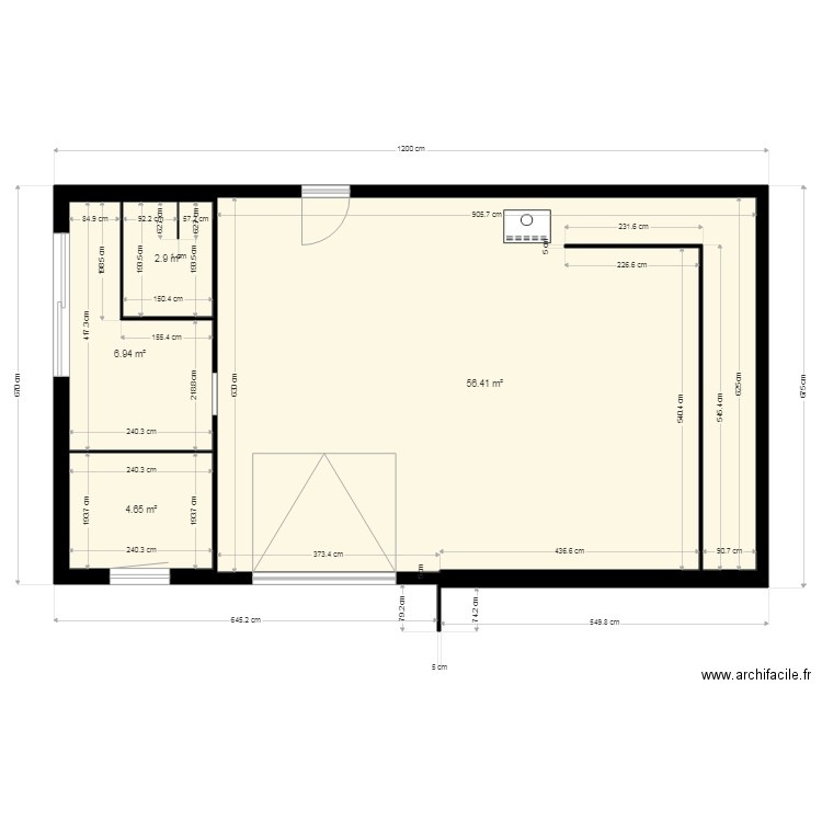 garage1. Plan de 4 pièces et 71 m2