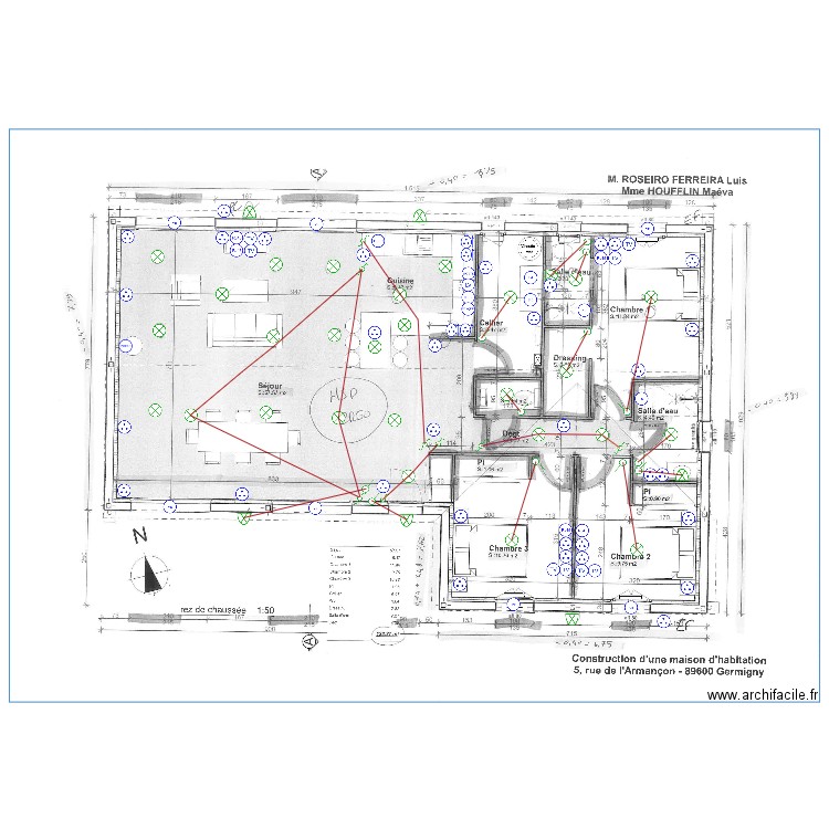 PLAN ELEC ROSETTE-HOUFFLIN. Plan de 0 pièce et 0 m2