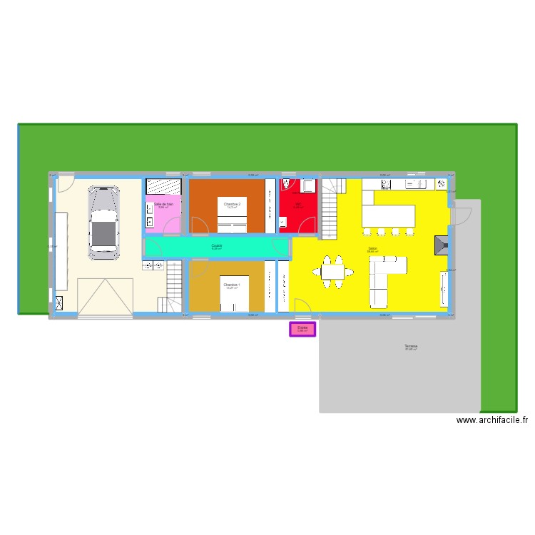 maison 2. Plan de 22 pièces et 310 m2