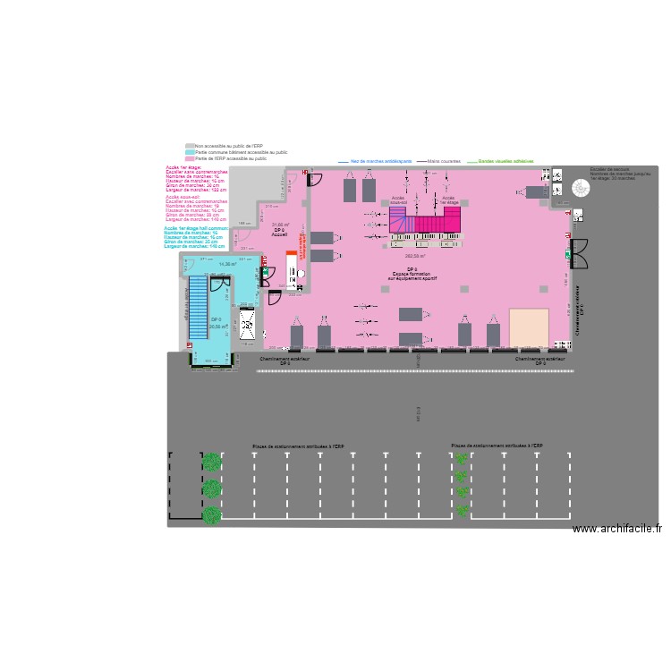 KINESPORT RDC + EXTERIEUR AVANT TRAVAUX. Plan de 11 pièces et 955 m2