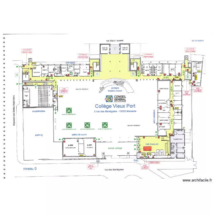 Vieux port niveau 0 - evac incendie. Plan de 