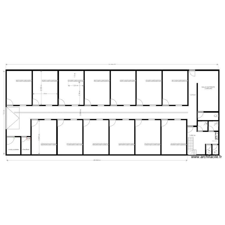 Etat projet&eacute;  Local Monchat  G&eacute;n&eacute;ral RDC. Plan de 