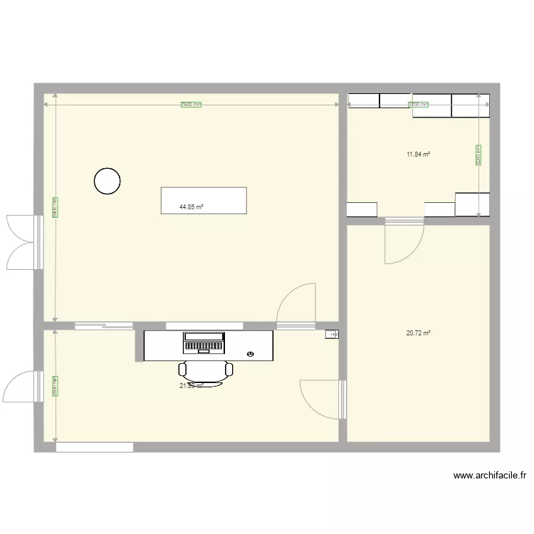 Variante 2 surface Container INCCI. Plan de 