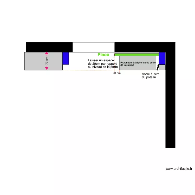 Socle Salle &agrave; Manger. Plan de 