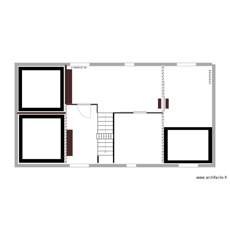 combles a jour. Plan de 1 pièce et 8 m2