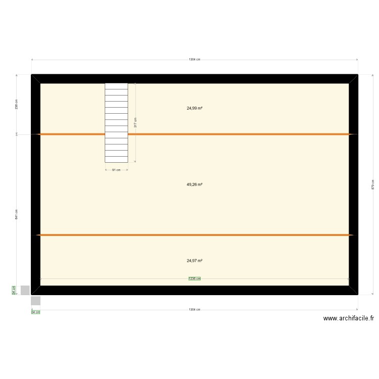 nisa combles BASE. Plan de 3 pièces et 99 m2