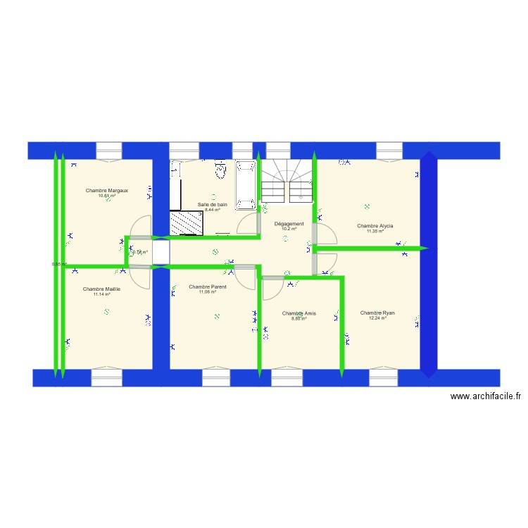 Modification Chambre maison 1 Mesure. Plan de 0 pièce et 0 m2
