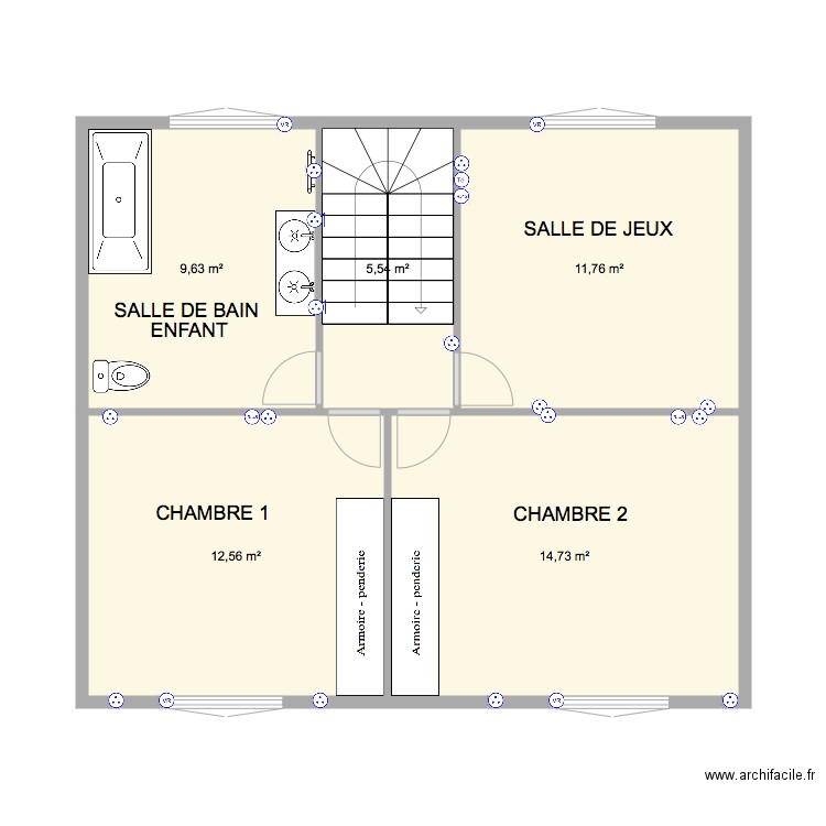 Maison Kernoues ETAGE 1 CHAMBRE ENFANTS. Plan de 0 pièce et 0 m2