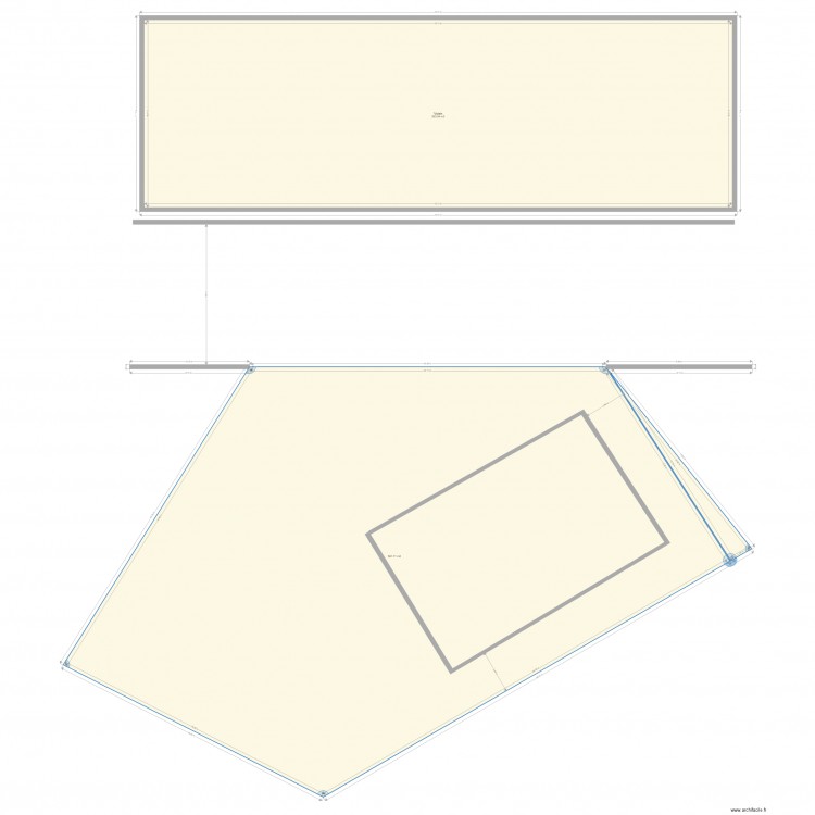 Terrain implantation 2,5. Plan de 2 pièces et 945 m2