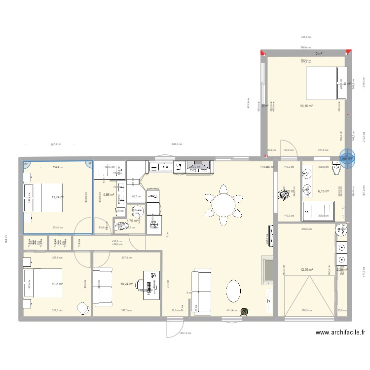 plan mel jul 3. Plan de 18 pièces et 131 m2