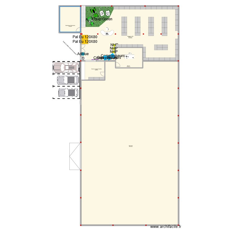 Agrimeca70 Dampierre/ salon V2. Plan de 12 pièces et 1490 m2