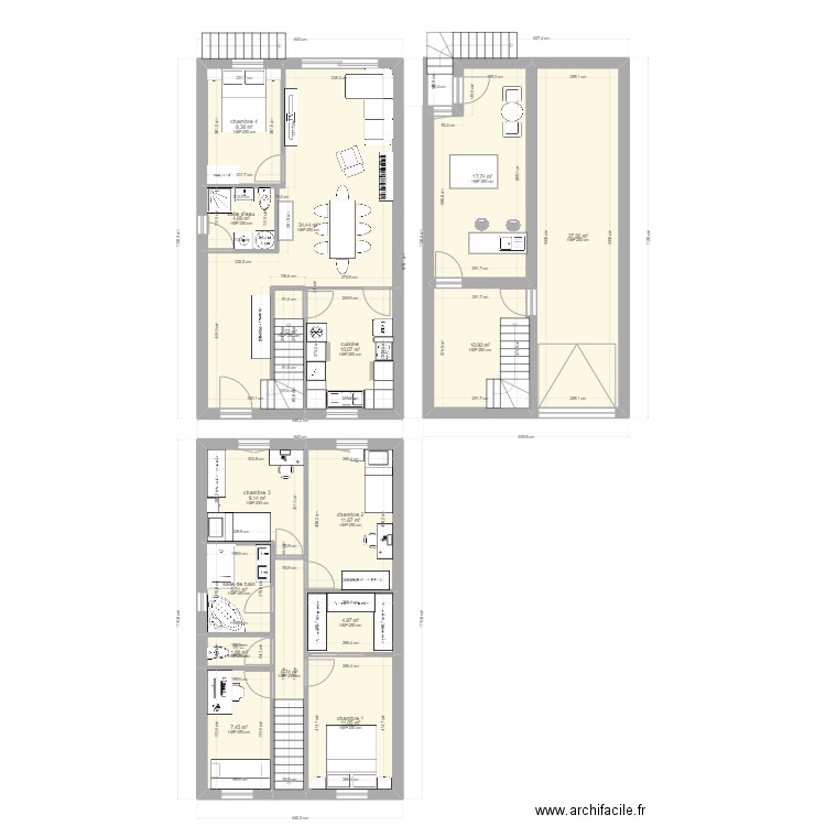 Maison 6m . Plan de 0 pièce et 0 m2