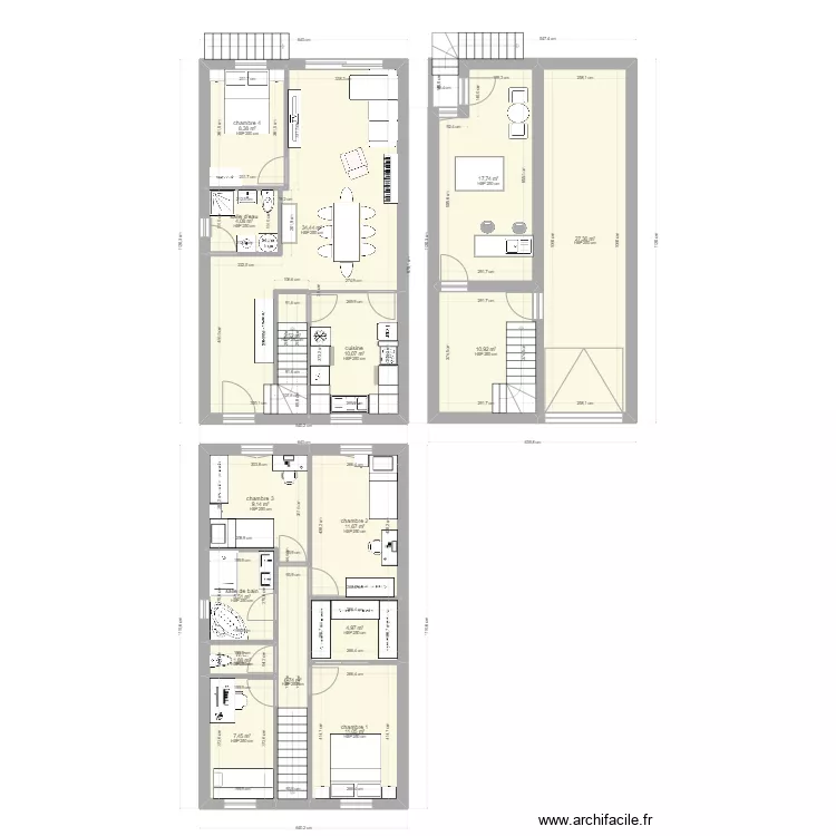 Maison 6m . Plan de 