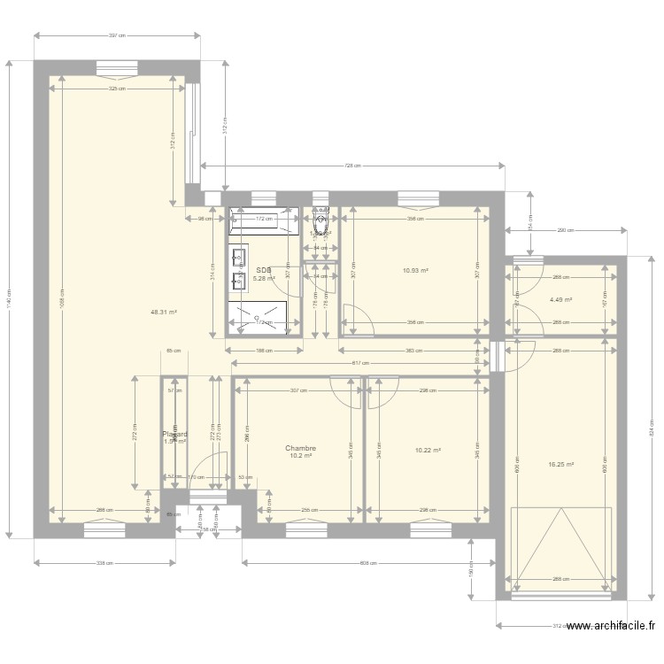 DE MUYNCK. Plan de 9 pièces et 108 m2