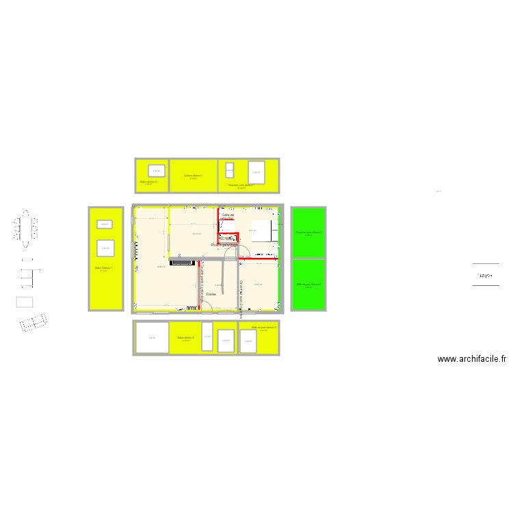 DSFA RDC cloisons internes et périphériques v3. Plan de 0 pièce et 0 m2