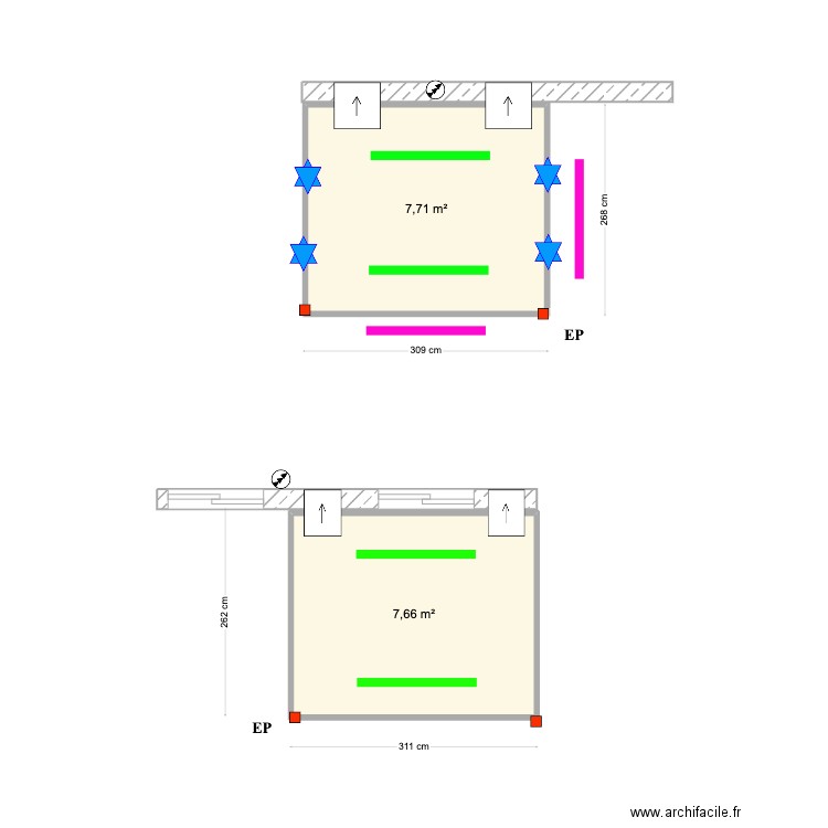 Paula ALEXANDRA. Plan de 2 pièces et 15 m2