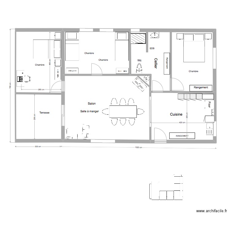 ESSAI 6 octobre. Plan de 4 pièces et 67 m2