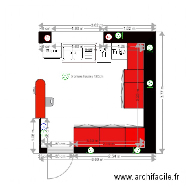 Cuisine. Plan de 0 pièce et 0 m2