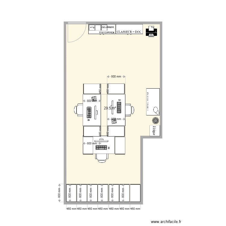 bureau. Plan de 0 pièce et 0 m2
